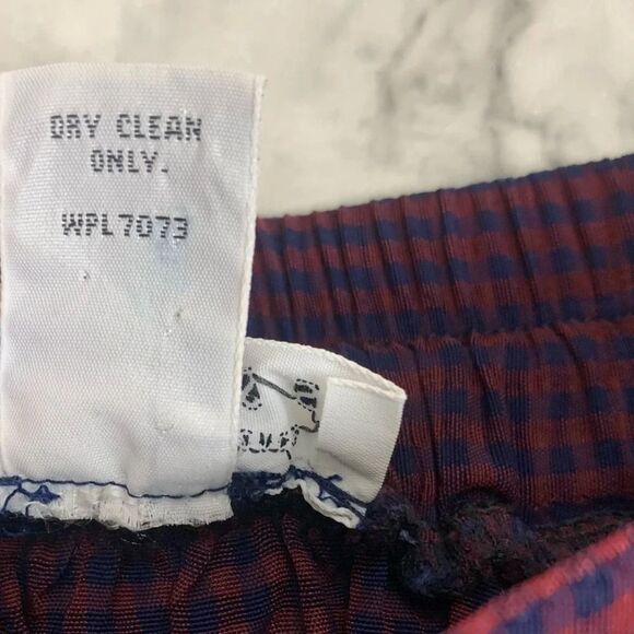 Vintage Express Button Front Plaid Print Skirt size XS Made in USA red Blue - Picture 4 of 7